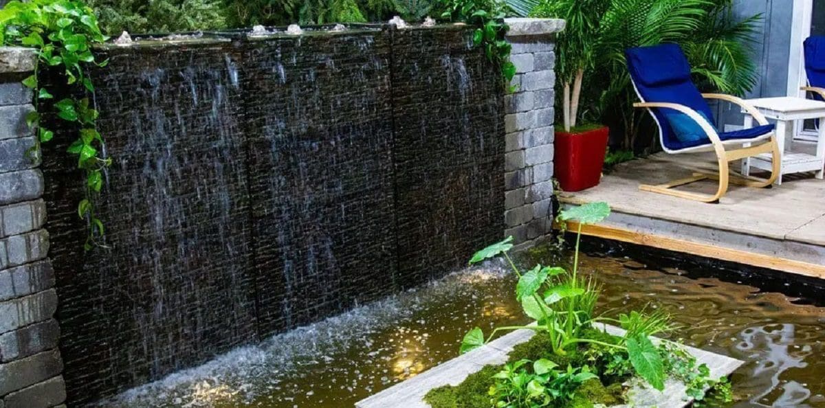 koi pond wall fountain