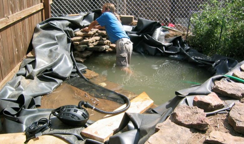 A pond pump with a utility backup and power cord